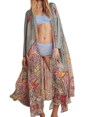 Free People Monarch Kimono in Seafoam RARE One size
